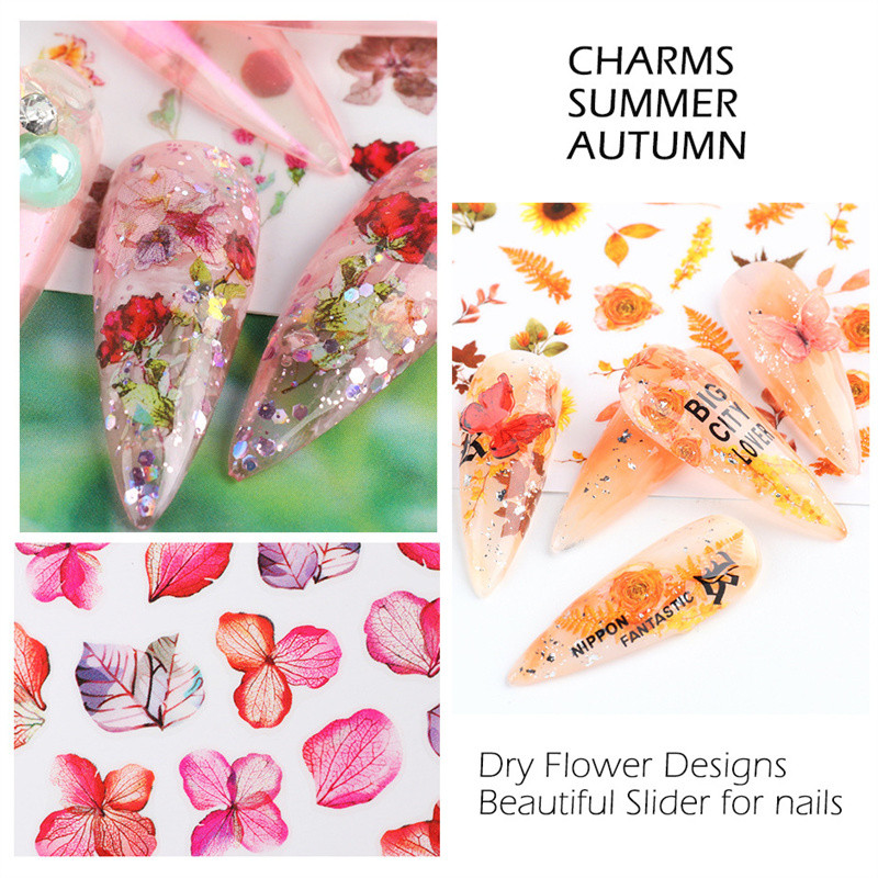 1kom modne cvjetne serije naljepnica za nokte šareni leptir japanske naljepnice za prijenos noktiju DIY ukrasi za manikuru Dodatak