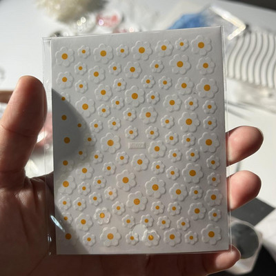 3D nagų dailės lipdukai Vasaros margalapės baltos gėlės Žiedlapiai Gėlės Nagų lipdukai Manikiūro puošmena nagų galiukams Grožio aksesuarai#
