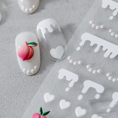 5D akrilno ugravirano srce šarm dizajn samoljepljive naljepnice za nokte naljepnice DIY klizač za manikiranje ukrasa za nokte Z0581