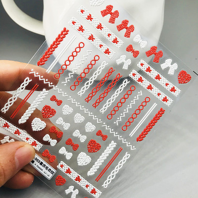 5D akrilno ugravirano srce šarm dizajn samoljepljive naljepnice za nokte naljepnice DIY klizač za manikiranje ukrasa za nokte Z0581