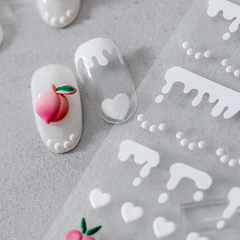 5D akrilno ugravirano srce šarm dizajn samoljepljive naljepnice za nokte naljepnice DIY klizač za manikiranje ukrasa za nokte Z0581