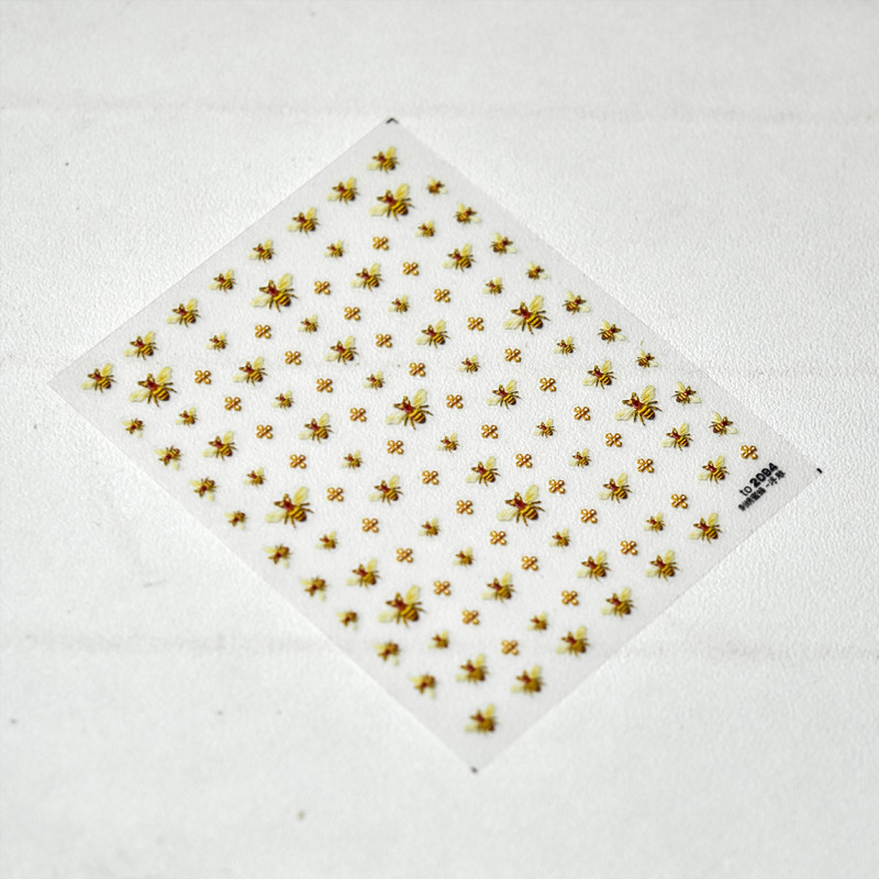 5D Cute Bee Nail Art kleebis Reljeefse selja liimiga liugurid küünte DIY maniküüri kujunduse kleebised