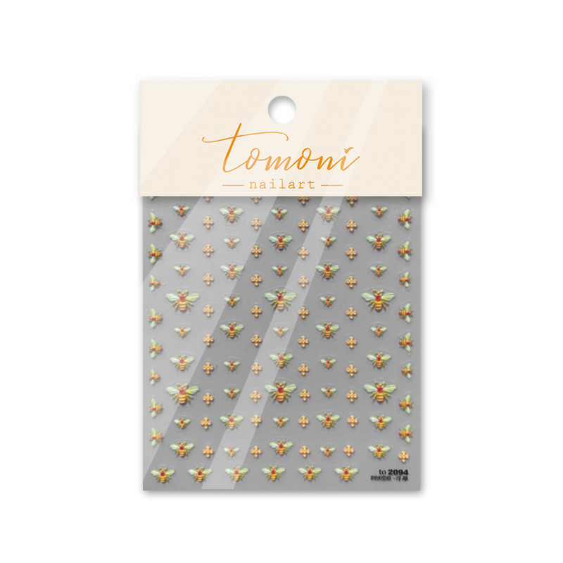 5D Cute Bee Nail Art kleebis Reljeefse selja liimiga liugurid küünte DIY maniküüri kujunduse kleebised