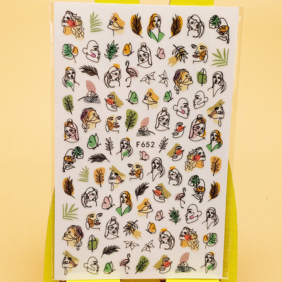 3D стикери за нокти Декали Самозалепващи се стикери за нокти Букет цветя Пчелен дизайн Стикери за маникюр Декорация за нокти