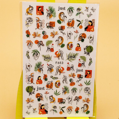 3D стикери за нокти Декали Самозалепващи се стикери за нокти Букет цветя Пчелен дизайн Стикери за маникюр Декорация за нокти