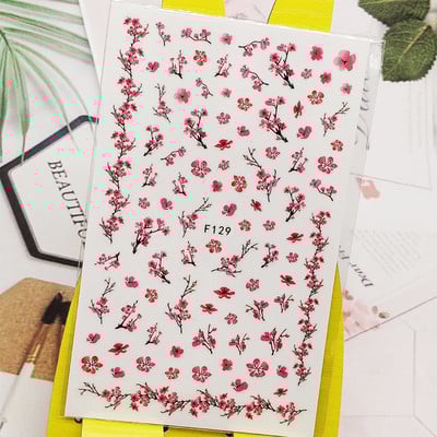 3D стикери за нокти Декали Самозалепващи се стикери за нокти Букет цветя Пчелен дизайн Стикери за маникюр Декорация за нокти