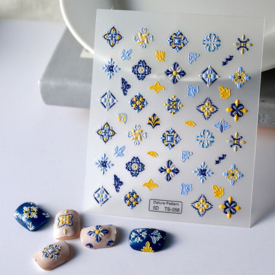 Bijela crna linija Paukova mreža Mačka 5D meki reljefni samoljepljivi naljepnici za nokte Jednostavne boemske popularne 3D naljepnice za manikuru