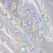 Šareni leptir Sanjiva prekrasna iluzija 3D samoljepljiva naljepnica za manikuru 5D mekana reljefna naljepnica za nokte Chic Woman