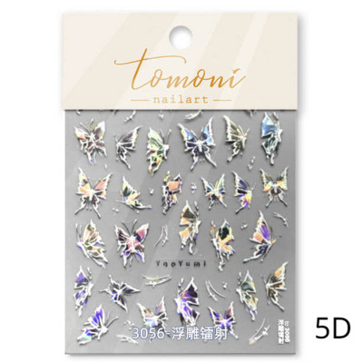 Šareni leptir Sanjiva prekrasna iluzija 3D samoljepljiva naljepnica za manikuru 5D mekana reljefna naljepnica za nokte Chic Woman
