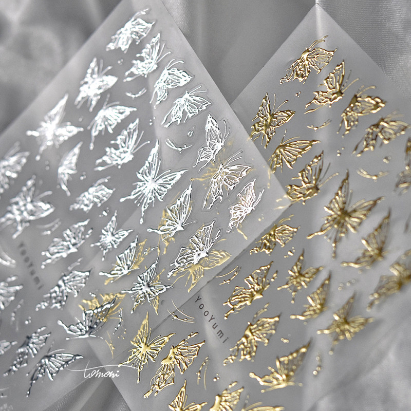 Šareni leptir Sanjiva prekrasna iluzija 3D samoljepljiva naljepnica za manikuru 5D mekana reljefna naljepnica za nokte Chic Woman