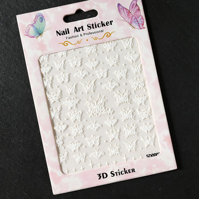 Laserski zlatni/srebrni šuplji leptir naljepnica za nokte Holografski leptiri ljepljivi klizač gel lak naljepnice Nail Art Decoratio