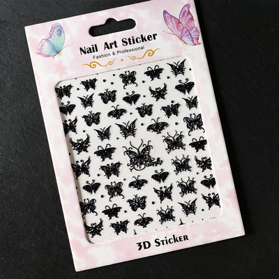 Laserski zlatni/srebrni šuplji leptir naljepnica za nokte Holografski leptiri ljepljivi klizač gel lak naljepnice Nail Art Decoratio