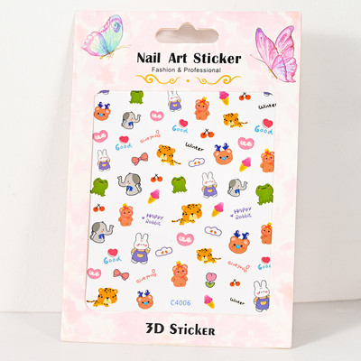 Roheline Avokaado Armsad Kleebised Vajutage Küüntele Suvi Puu Cartoon Disain Liugurid Küünte Kunst Võluv 3D Kleebised Kleebised Maniküür DIY