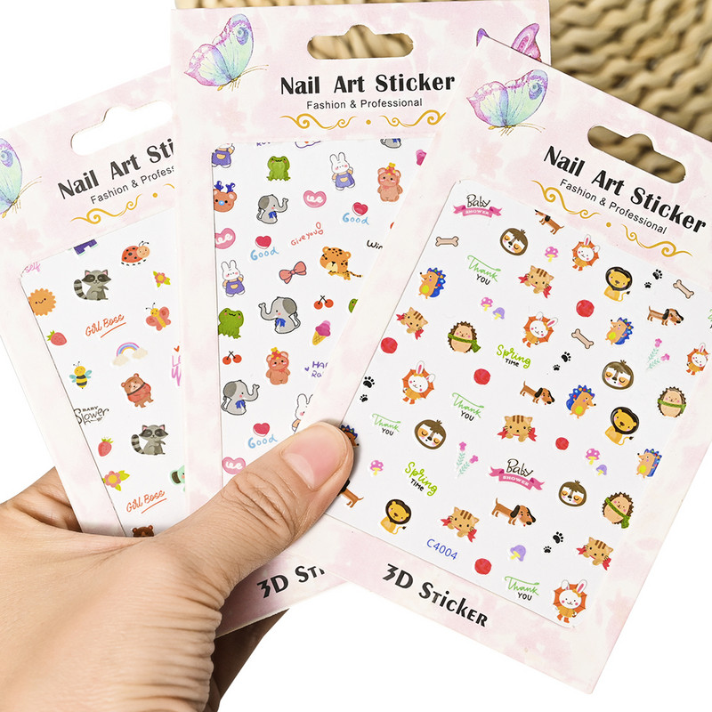 Roheline Avokaado Armsad Kleebised Vajutage Küüntele Suvi Puu Cartoon Disain Liugurid Küünte Kunst Võluv 3D Kleebised Kleebised Maniküür DIY