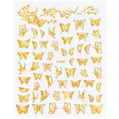 1 db arany ezüst fém pillangó lézeres körömmatrica 3D bronzosító öntapadó körömmatricák barkácsolás holografikus körömdíszítés TZ0238