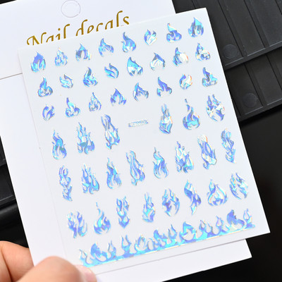 1 db arany ezüst fém pillangó lézeres körömmatrica 3D bronzosító öntapadó körömmatricák barkácsolás holografikus körömdíszítés TZ0238