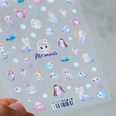 Nyári strand aranyos rajzfilm 5D puha domborművek öntapadó körömdíszítés matricák tengeri ünnep nő 3D köröm matricák nagykereskedés