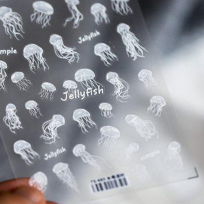 Nyári strand aranyos rajzfilm 5D puha domborművek öntapadó körömdíszítés matricák tengeri ünnep nő 3D köröm matricák nagykereskedés