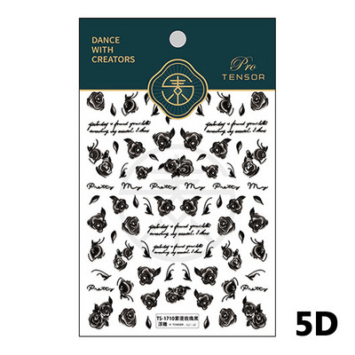 DIY rózsa óra 5D puha dombornyomású öntapadó körömdíszítés matrica virág smink nő 3D manikűr matrica nagykereskedés