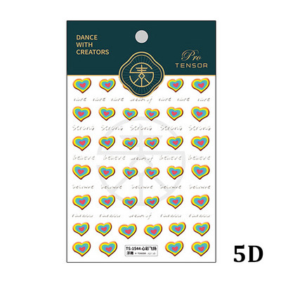 Südamelöögi signaal punane armastus südame disain 5D reljeefne isekleepuv küünte kunsti kleebis armas 3D maniküüri kleebis meik DIY naine