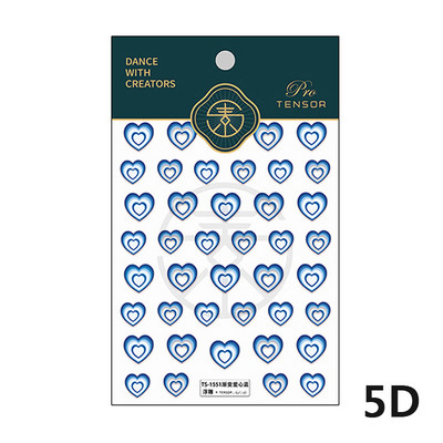 Südamelöögi signaal punane armastus südame disain 5D reljeefne isekleepuv küünte kunsti kleebis armas 3D maniküüri kleebis meik DIY naine