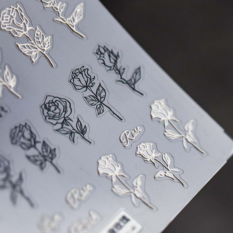 Samoljepljivi tulipani Pribor za manikuru Mašnice Naljepnice za nokte Nail Art Dekoracije Ruže Naljepnice za nokte Cvijeće Naljepnice za nokte