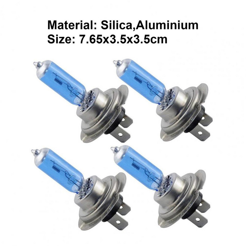 4 vnt. H7 automobilio halogeninis žibintas, ypač ryškus, atsparus aukštai temperatūrai 6000K 100 W automobilio halogeninis priekinio žibinto pakaitalas kraštovaizdžiui L