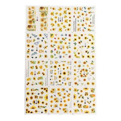 Disain Päevalilled Tätoveeringu Aksessuaarid Veeülekande kleebised Kevadlillede kleebised DIY Nail Art Nail Art kleebised