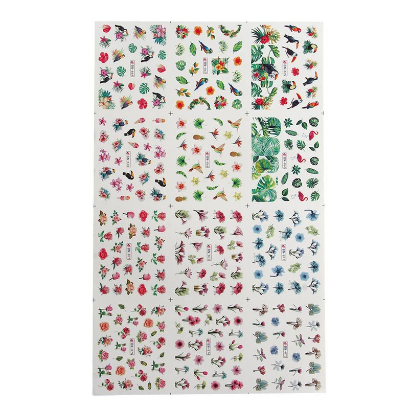 Disain Päevalilled Tätoveeringu Aksessuaarid Veeülekande kleebised Kevadlillede kleebised DIY Nail Art Nail Art kleebised