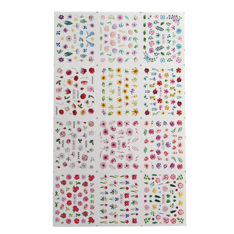 Disain Päevalilled Tätoveeringu Aksessuaarid Veeülekande kleebised Kevadlillede kleebised DIY Nail Art Nail Art kleebised
