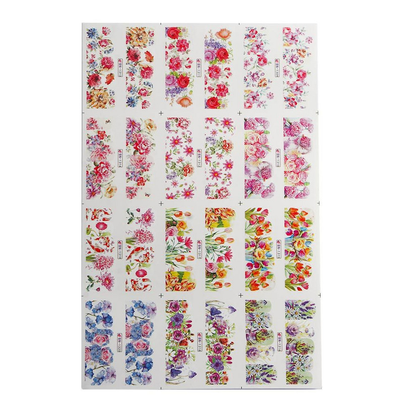 Disain Päevalilled Tätoveeringu Aksessuaarid Veeülekande kleebised Kevadlillede kleebised DIY Nail Art Nail Art kleebised