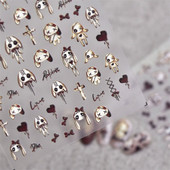 1 list jednostavnih 5D naljepnica za nokte Elegantni modni reljefni ukrasi za nokte Kreativni zečići naljepnice za nokte