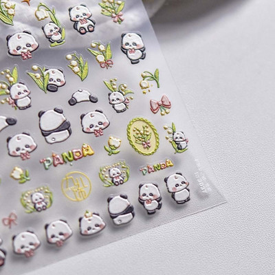 Autocolante de desene animate Autocolante pentru unghii Relief Iepure Panda Accesorii pentru unghii Ursul Animal Decoratiuni pentru unghii DIY Nail Art