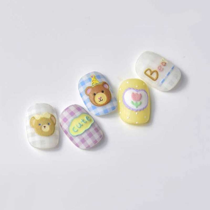 Autocolante de desene animate Autocolante pentru unghii Relief Iepure Panda Accesorii pentru unghii Ursul Animal Decoratiuni pentru unghii DIY Nail Art
