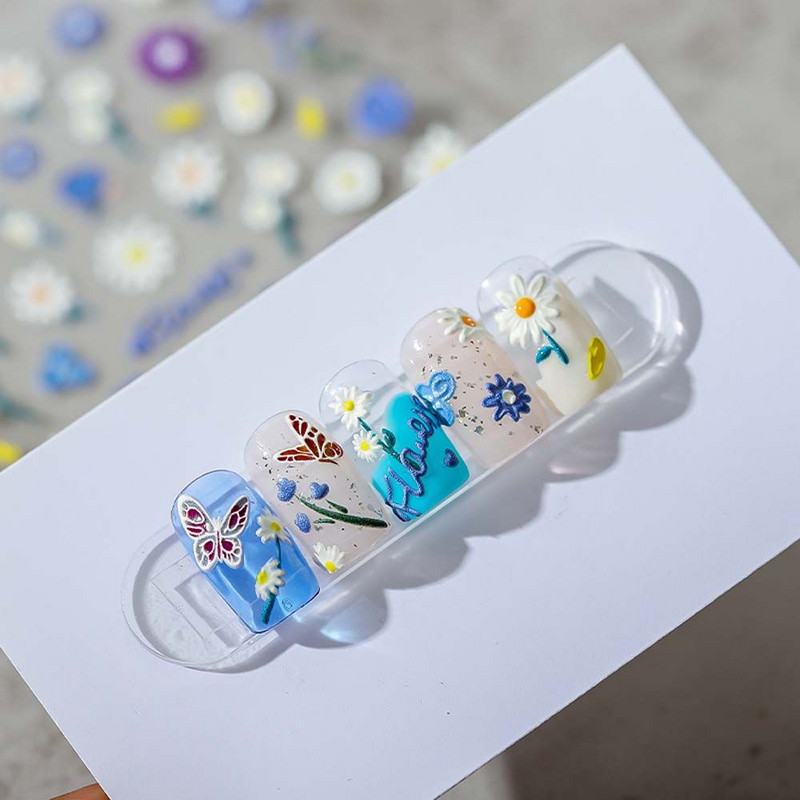 Női csillagok levelek szalag százszorszép körömmatricák virágok körömmatricák körömdíszítések pillangós körömmatricák