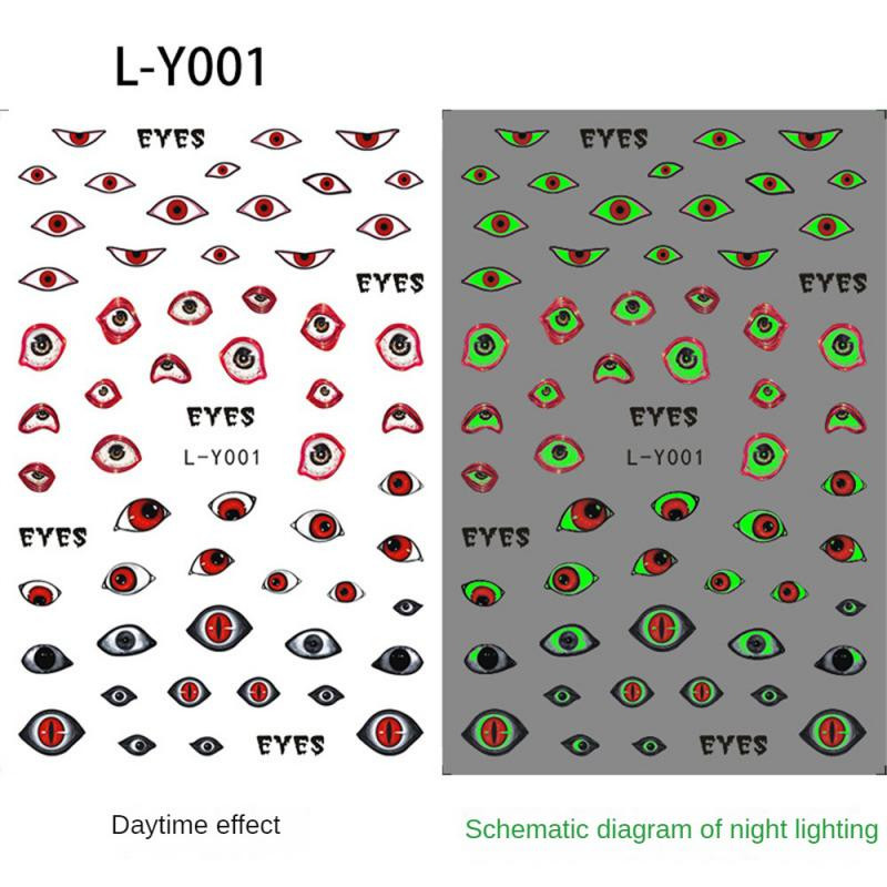 Uuenduslik helendav ämblikuvõrgu küünekleebis Noctilucent hõõguv küünte kleebis pimedas helendav kleepuv küünekleebised 3D lõbus