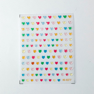 Šareni plavo-zeleni oreol za bojanje u želeu 5D mekani reljefi Samoljepljiva naljepnica za nokte Zvijezda Ljubavno srce 3D naljepnice za manikuru