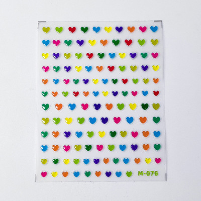 Šareni plavo-zeleni oreol za bojanje u želeu 5D mekani reljefi Samoljepljiva naljepnica za nokte Zvijezda Ljubavno srce 3D naljepnice za manikuru