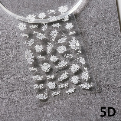 Vintage kék piros vízfesték pillangó retro virág kínai stílusú 3D öntapadó köröm matrica orchidea bambusz manikűr matricák