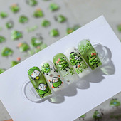 Λεπτές σκληρές αυτοκόλλητες αυτοκόλλητες αυτοκόλλητες αυτοκόλλητες καρτούν Αυτοκόλλητες μεμβράνη νυχιών Zongzi Αυτοκόλλητο νυχιών Διακόσμηση νυχιών με αυτοκόλλητο