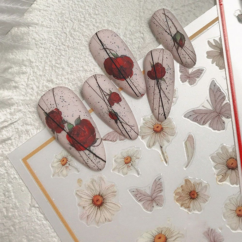 Küünekunsti aksessuaarid Liblika maniküüri tööriistad 3D küünekleebised Tagasi liimkleebised Liblikad küünekleebised küünekleebised