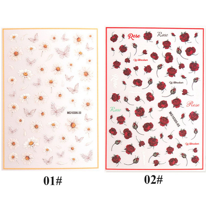 Küünekunsti aksessuaarid Liblika maniküüri tööriistad 3D küünekleebised Tagasi liimkleebised Liblikad küünekleebised küünekleebised