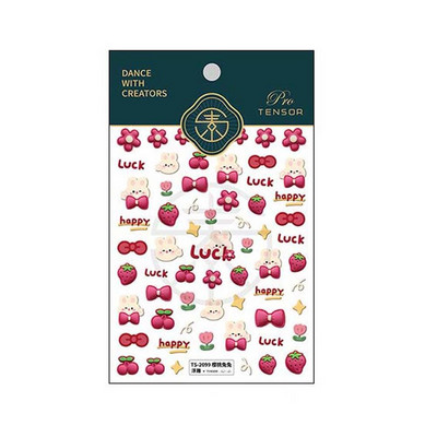 Aksesuarai Panda Bear Cat Nagų dailės puošmenos Karikatūros Nagų lipdukai Gėlės Nagų lipdukai Gyvūnai Nagų lipdukai