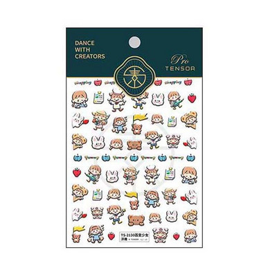 Aksesuarai Panda Bear Cat Nagų dailės puošmenos Karikatūros Nagų lipdukai Gėlės Nagų lipdukai Gyvūnai Nagų lipdukai