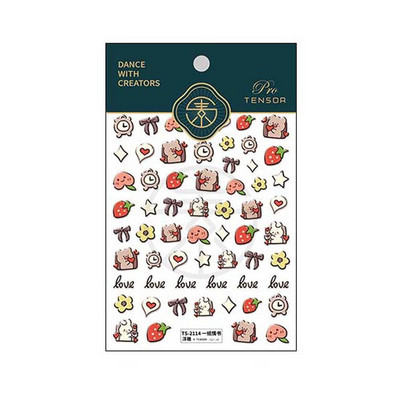 Aksesuarai Panda Bear Cat Nagų dailės puošmenos Karikatūros Nagų lipdukai Gėlės Nagų lipdukai Gyvūnai Nagų lipdukai