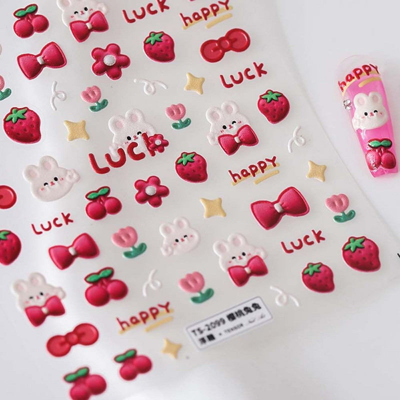 Aksesuarai Panda Bear Cat Nagų dailės puošmenos Karikatūros Nagų lipdukai Gėlės Nagų lipdukai Gyvūnai Nagų lipdukai