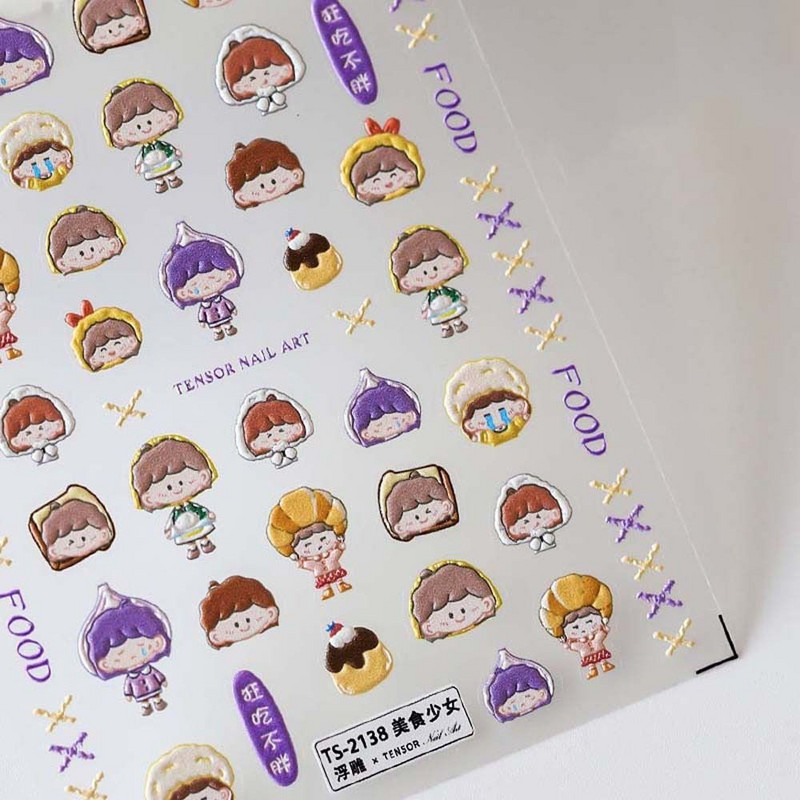 Aksesuarai Panda Bear Cat Nagų dailės puošmenos Karikatūros Nagų lipdukai Gėlės Nagų lipdukai Gyvūnai Nagų lipdukai