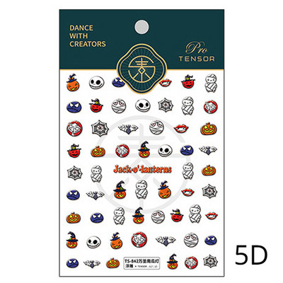 Πολύχρωμο αποκριάτικο χορευτικό μουσικό όργανο μεταμφιέσεων Skull Red Lips Tie 5D ανάγλυφο αυτοκόλλητο αυτοκόλλητο νυχιών 3D χαλκομανίες