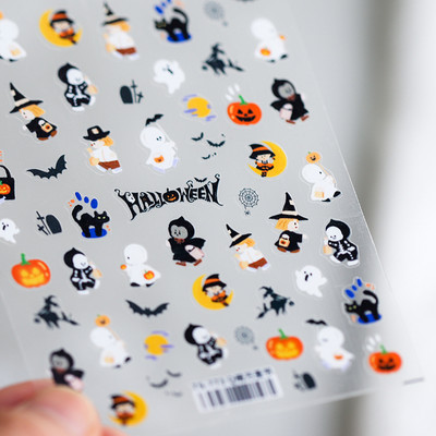 Πολύχρωμο αποκριάτικο χορευτικό μουσικό όργανο μεταμφιέσεων Skull Red Lips Tie 5D ανάγλυφο αυτοκόλλητο αυτοκόλλητο νυχιών 3D χαλκομανίες