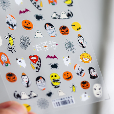 Πολύχρωμο αποκριάτικο χορευτικό μουσικό όργανο μεταμφιέσεων Skull Red Lips Tie 5D ανάγλυφο αυτοκόλλητο αυτοκόλλητο νυχιών 3D χαλκομανίες